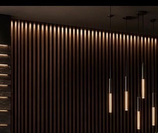 Architectural lighting detail inside Strata Spine Institute